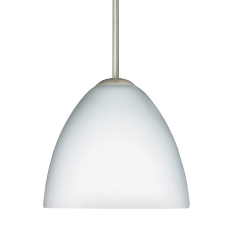 Besa Lighting Sasha Cord Pendant, Opal Matte, Satin Nickel Finish, 1x40W Candelabra 1BT-757207-SN